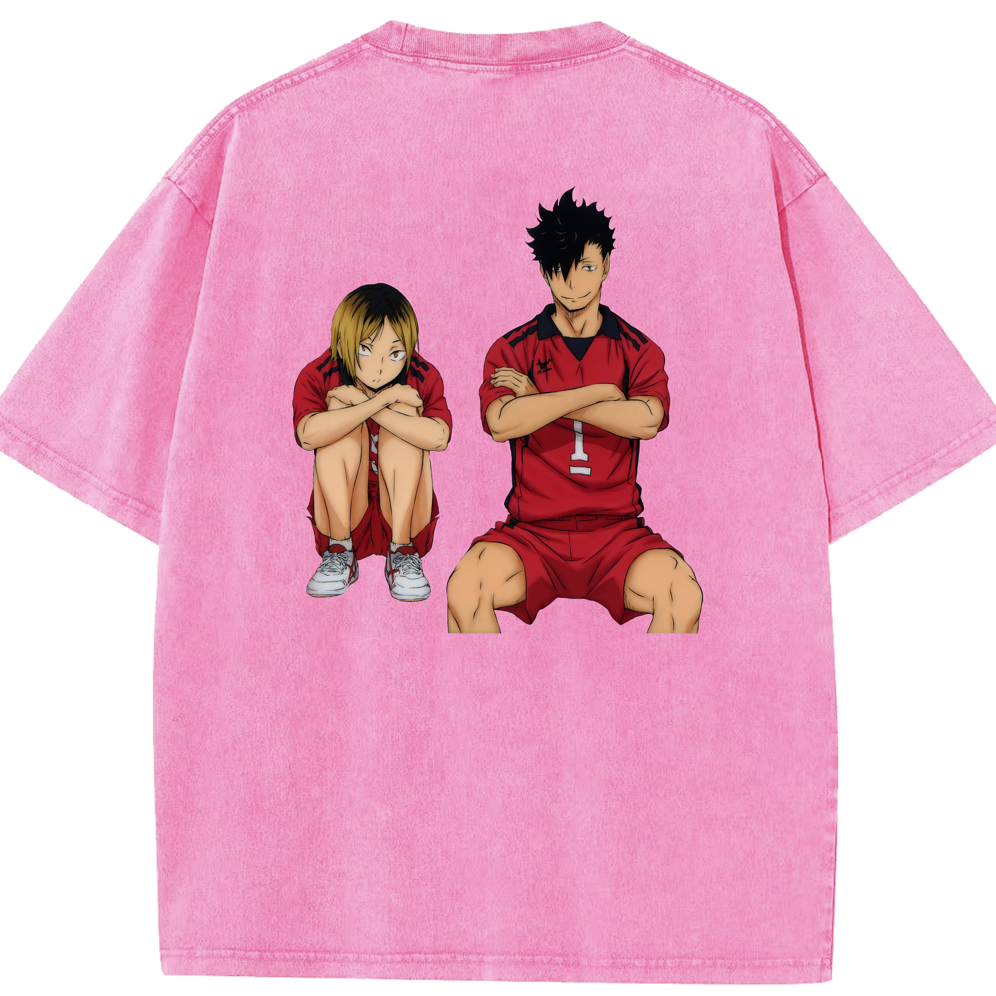 （画像用） ハイキュー!! Haikyu!! 綿100% ヴィンテージ風 半袖Tシャツ（背面プリント）